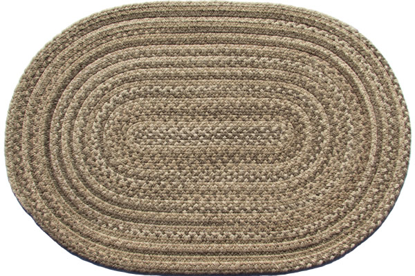 Lowcountry Brown Oval Wool Braided Rug