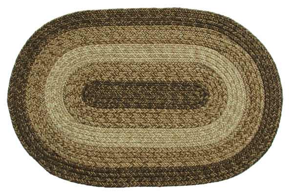 Maine Brown Oval Braided Rug