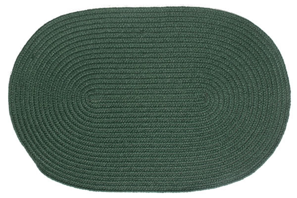 Solid Dark Green - Oval Braided Rug