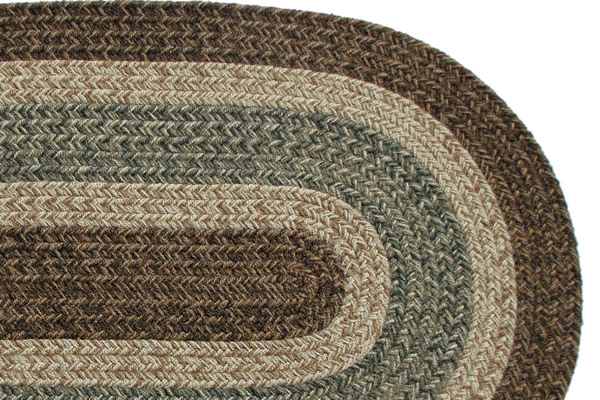 Blue Ridge - Yukon Brown & Green - Braided Rug