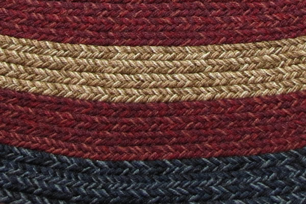 Plymouth 5' x 8' Braided Rug in Burgundy Made in New England Plymouth 5' x 8' Braided Rug in Burgundy Made in New England