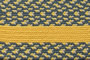 Williamsburg Blue, Yellow & Cream Block - Yellow Band - Braided Rug